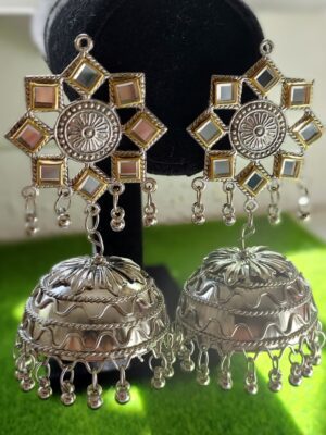 White Jhumka Earrings