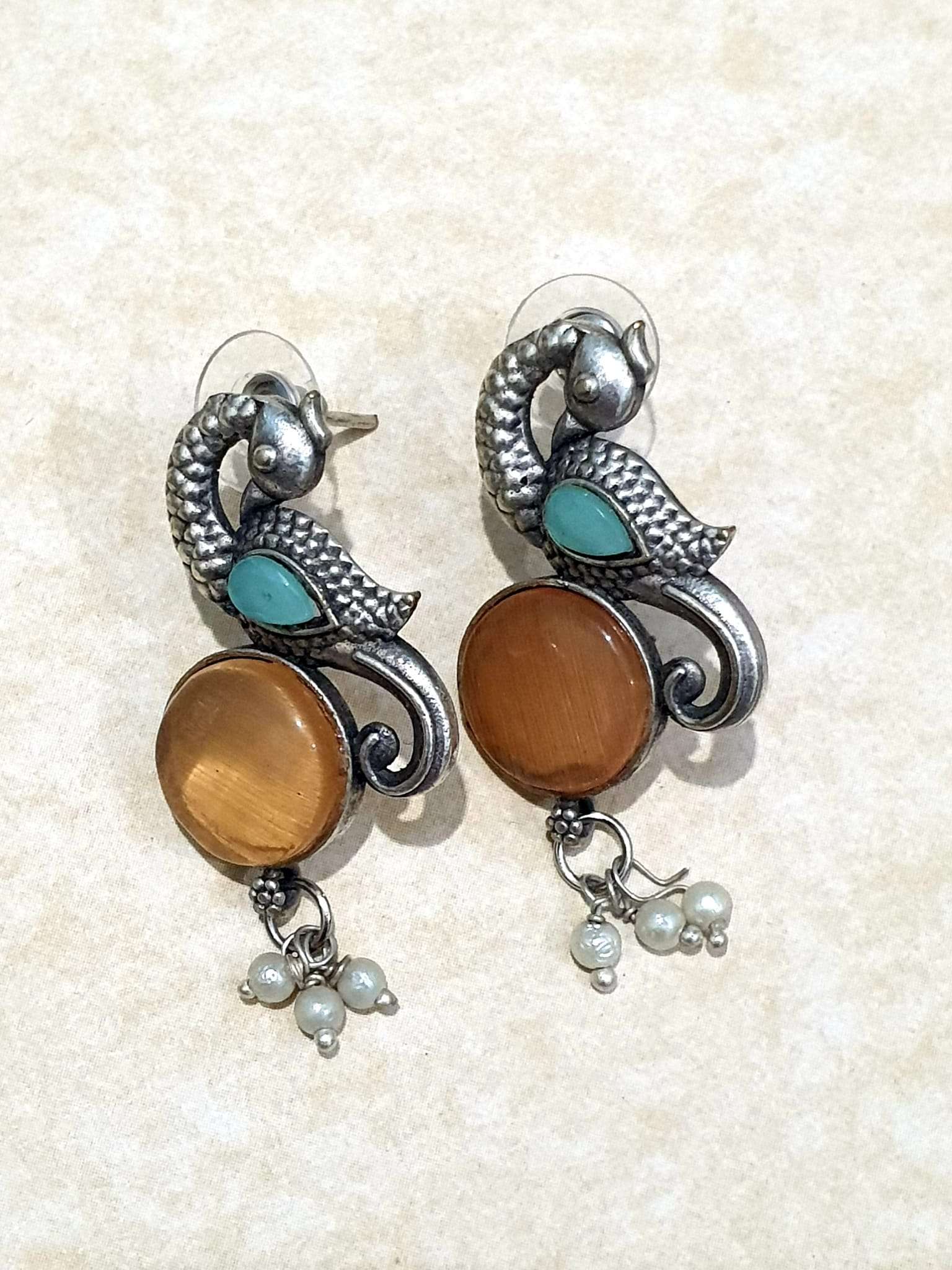 peacock earrings