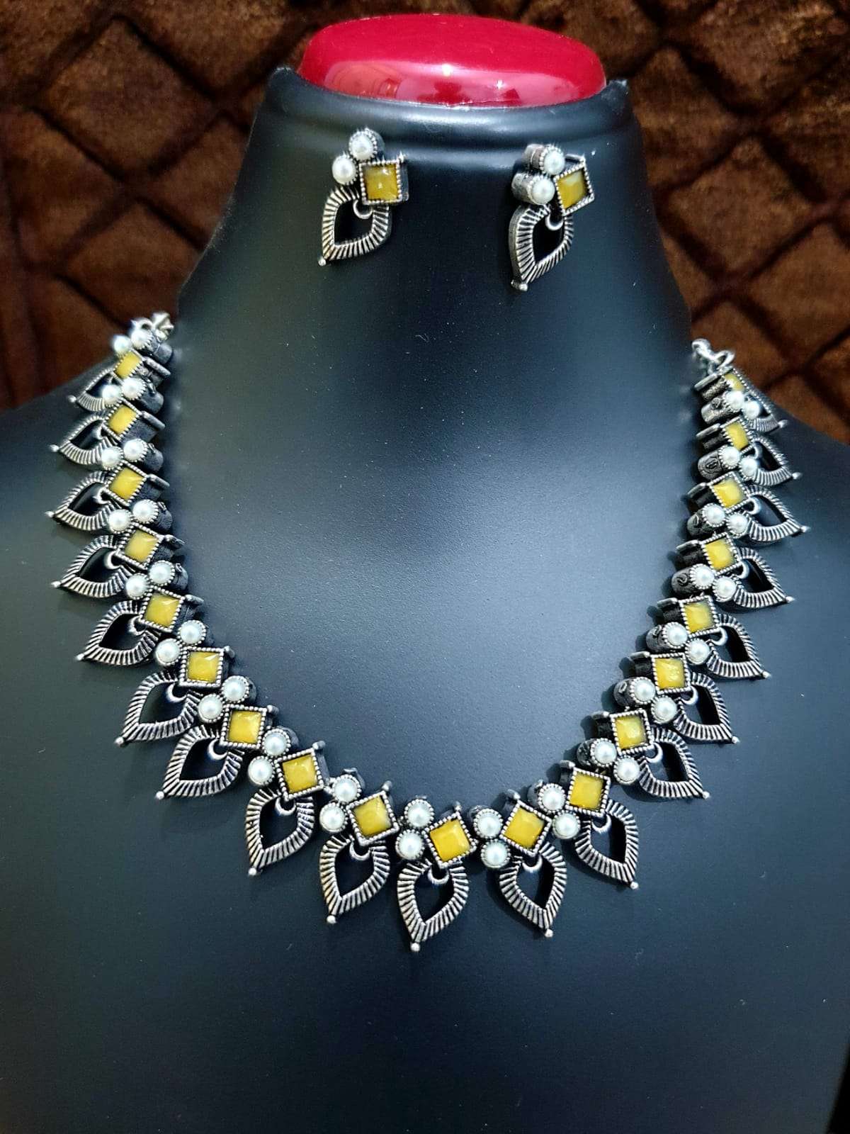 long and yellow necklace